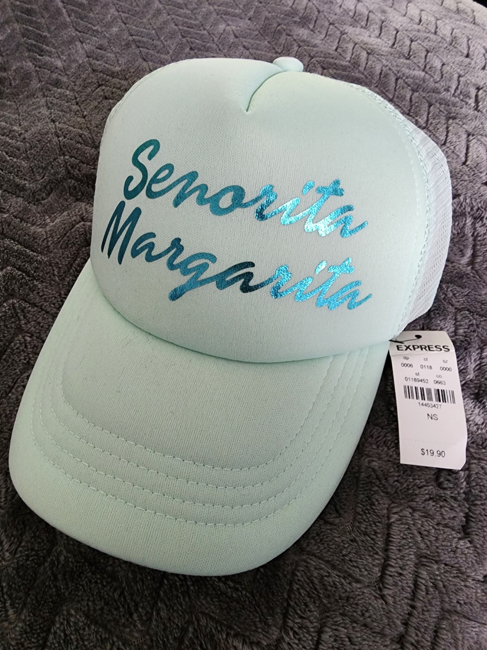 Express Mint Green Mesh Hat Senorita Margarita